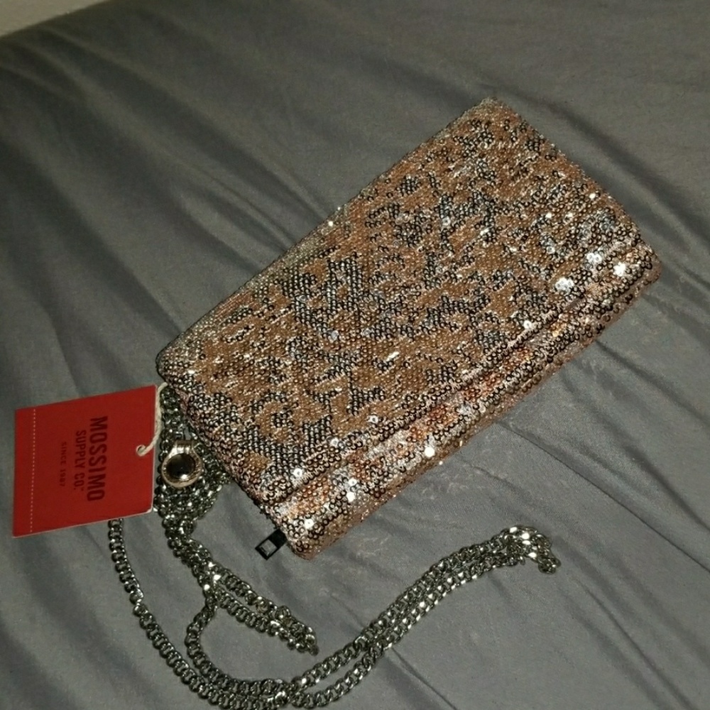 Mossimo Rose Gold Sequrnxe Clutch